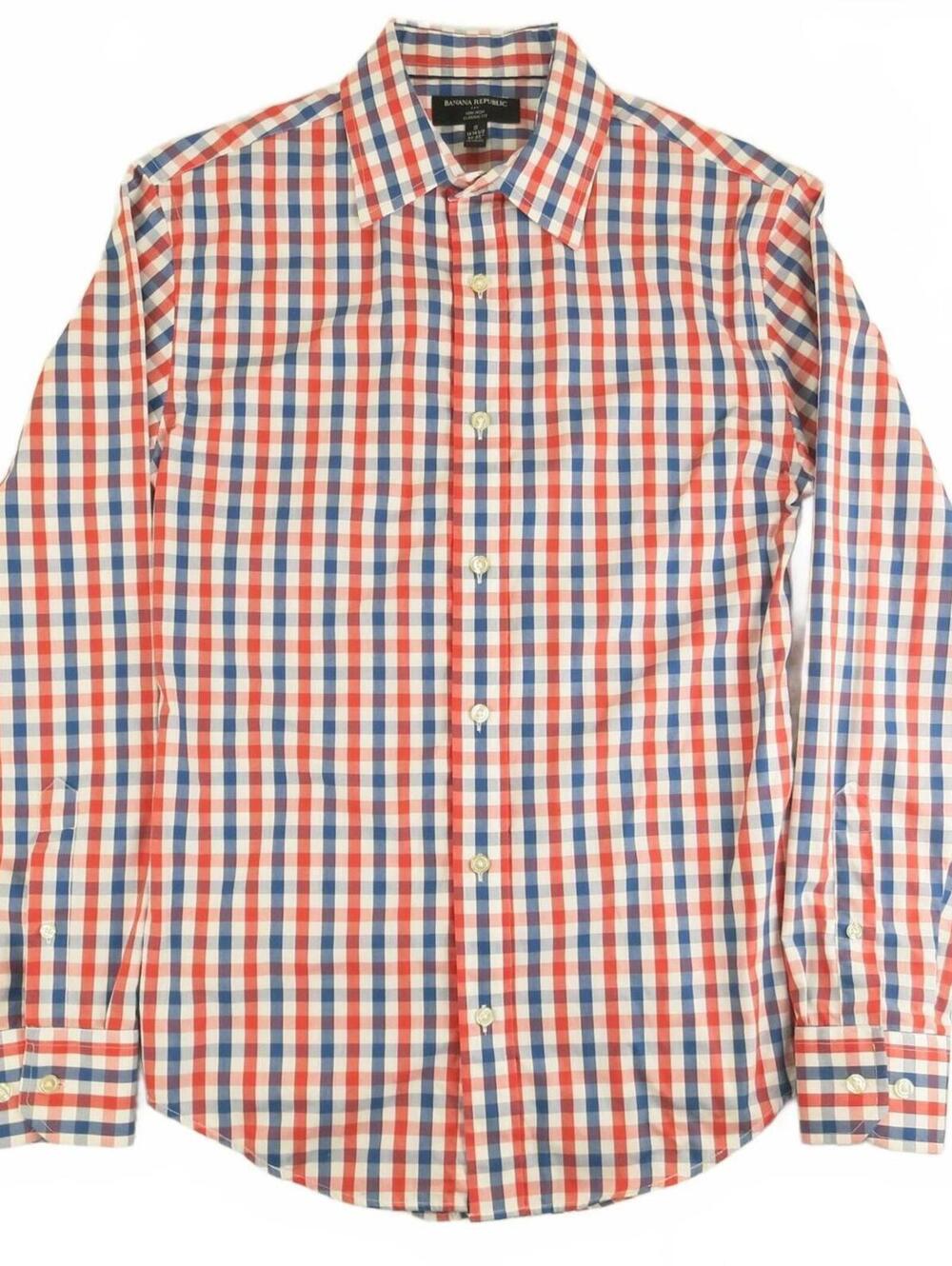 Banana Republic Classic Fit Non-Iron Checkered Shirt Men's S